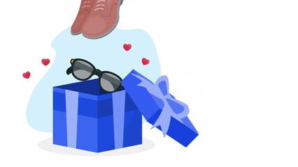 Canvas Print - blue gift and accessories animation