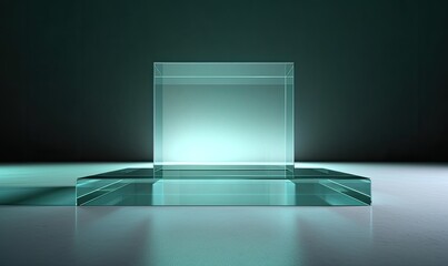 A podium made of transparent glass cylinders exudes modernity Creating using generative AI tools