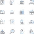 Testing line icons collection. Verification, Validation, Debugging, Integration, Regression, Acceptance, Automation vector and linear illustration. Black-box,White-box,Stress outline signs set