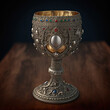 © Kust - Ornate, ancient antique chalice, goblet medieval, ai