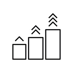 Sticker - Increment bar chart vector icon