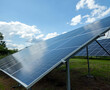 Solar panels on metal poles