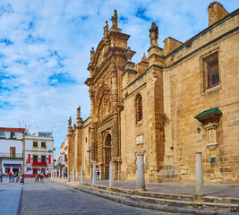 Canvas Print - The facade of Great Priory Church with TDoor of Forgiveness, El Puerto, Spain