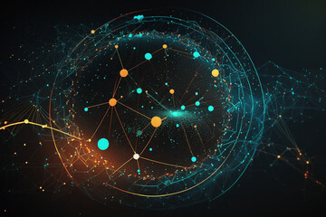 Wall Mural - Big data visualization and digital earth in future by generative AI.