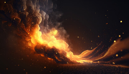 Poster - Beautiful fire background resembling cosmic space. generative ai.