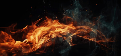 Fototapete - Beautiful fire background, generative ai.