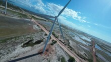 Aeolian Park At Guamare In Rio Grande Do Norte Brazil. Aeolian Energy. Generation Wind. Farm Wind Farm. Aeolian Park At Guamare In Rio Grande Do Norte Brazil.