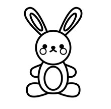 Rabbit Bunny Doll Cartoon Outline Icon