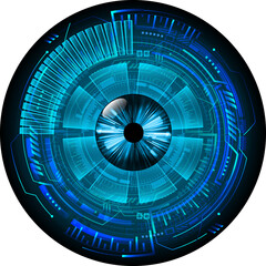 Wall Mural - eye cyber circuit future technology concept background
