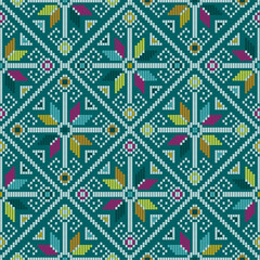 Yakan weaving inspired vector seamless geometric pattern - Filipino traditonal repetitive desing - textile or fabric
