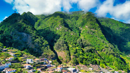 Canvas Print - Aerial view of Seixal coastline in Madeira, Portugal