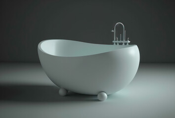 bath tub. 3D Render. Generative AI
