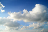 Fototapeta Na sufit - white fluffy clouds in the blue sky