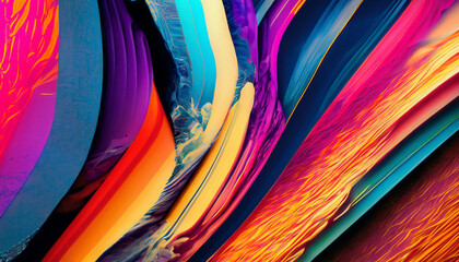 Wall Mural - abstract background made of multicolored stripes, waves and shapes