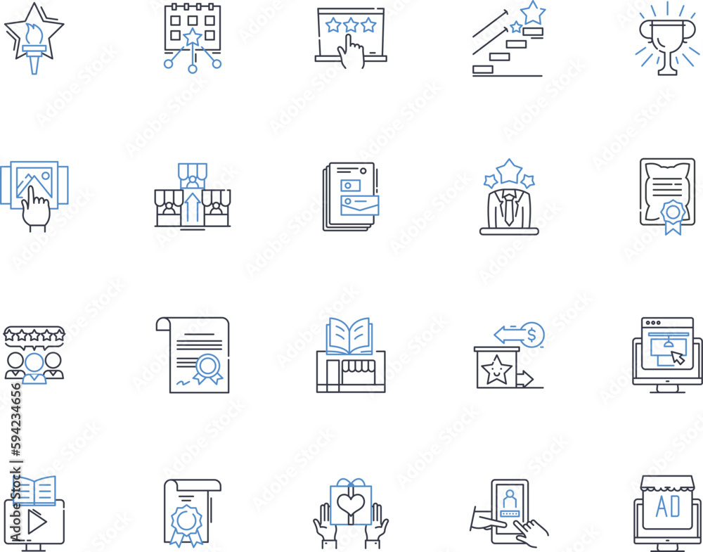 Signage line icons collection. Advertising, Branding, Communication ...