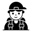 A person wearing cap and backpack denoting vector of traveler in modern style