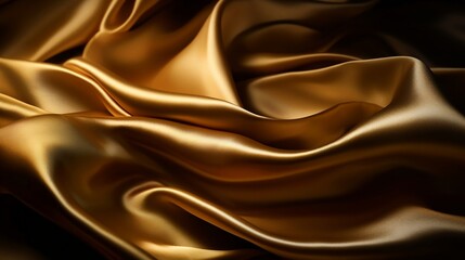 Wall Mural - Golden silk waving, wallpaper, Generative AI