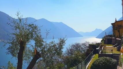 Sticker - Monte San Salvatore from Albogasio, Valsolda, Italy