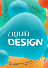 Wall Mural - abstract background with 3d liquid shapes. modern fluid poster, cover, dynamic layout banner. trendy