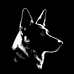 Wall Mural - German Shepherd - Minimalist and Flat Logo - Vector illustration