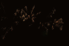 New Year's Night And Diwali HD Colourful Starbursts And Rocket Explosions On A Black Background Sky With Red, Green, Blue, Purple, And Gold Colour Fireworks Bursts With Space For Text—Smoke-Free