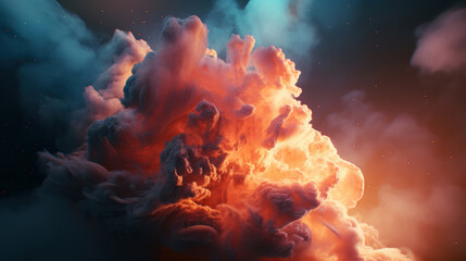 Wall Mural - space and glowing nebula background. ai generated.