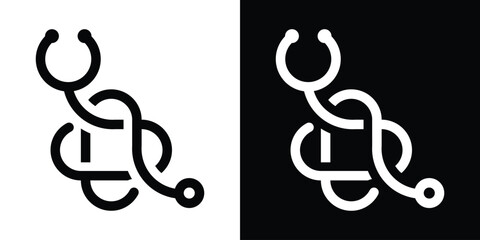 Wall Mural - stethoscope and love medical icon vector illustration