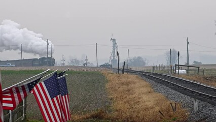 Canvas Print - Industrial train passing in Strasburg, PA