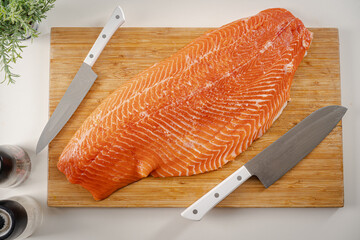 Canvas Print - Raw salmon fish fillet