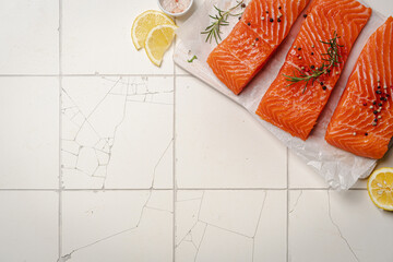 Canvas Print - Fresh raw salmon fish fillet