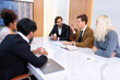 © Tongpool - Employee on job corporate Business colleagues sit around table work as team and hand gathering