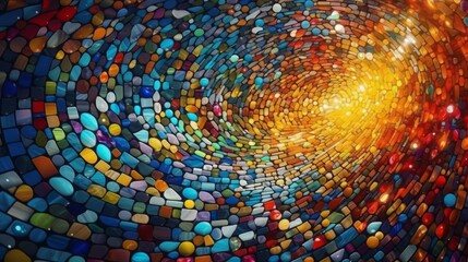 Poster - Abstract colorful mosaic illustration. Generative ai
