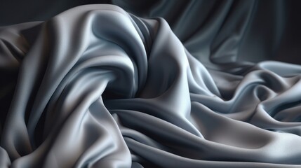 Poster - Silky or silk texture fabric material wallpaper background texture. Luxury satin flowing velvet cloth pattern. AI generated