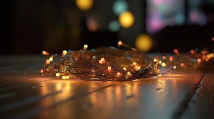 Poster - Glitter lights grunge background, glitter defocused abstract Twinkly Lights and Stars Christmas Background. Generative ai