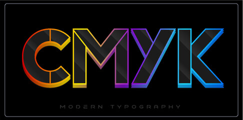 Wall Mural - cmyk font styles design templates