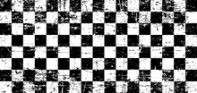 Old Race Flag Or Chess Board. Motorsport And Autosport. Racing Flags. Vector Sport Wave Banner. Sport Waves Symbol. Checkered Flag. Squares, Raster Pattern. Chessboard Or Checkerboard.
