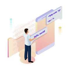 Wall Mural - Programming Isometric Concept