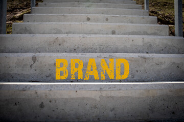 Wall Mural - brand business concept. concrete stairs leading up