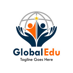 Global education logo template illustration