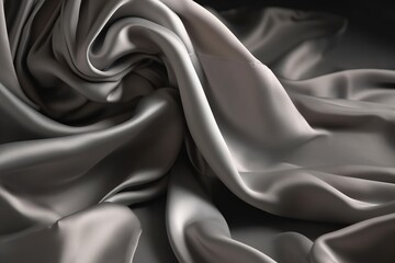  a black and white photo of a cloth with a very long, flowing fabric on it's side, with a black background and a white backdrop.  generative ai