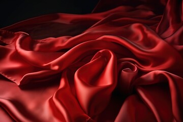  a close up of a red cloth with a black background and a black background with a red cloth with a black background and a black background with a red cloth.  generative ai