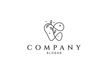 Wall Mural - Teeth logo with plant variation in simple continuous line design