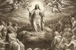 An illustration of the ascension day of Jesus Christ. Biblical Series made with generative AI
