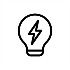 Wall Mural - Light Bulb line icon vector, isolated on white background. Idea sign, solution, thinking concept. Lighting Electric lamp.