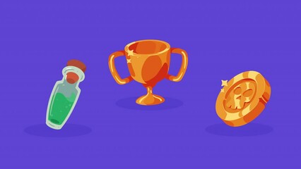 Sticker - porion with trophy and coin animation