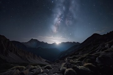 Wall Mural - astronaut, surrounded by starry sky and floating in space, created with generative ai