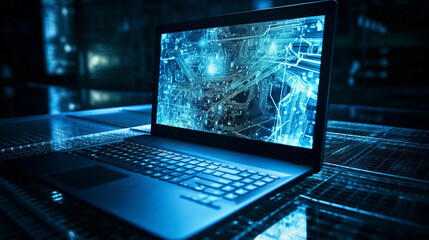 laptop computer with code