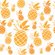 Pineapple tropical fruit seamless pattern illustration repeat