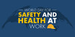 Globe in the background, a concept for world day for safety and health at work vector illustration design