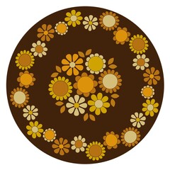 Wall Mural - mod flower bouquet with floral frame